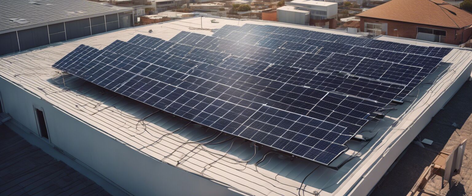 Rooftop installation of commercial solar panels